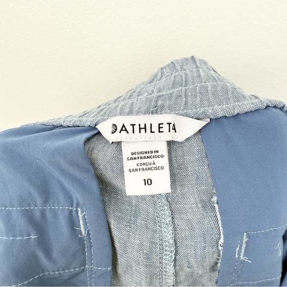 Athleta Retreat Linen Wide Leg Pant Chambray Blue - Picture 3 of 7